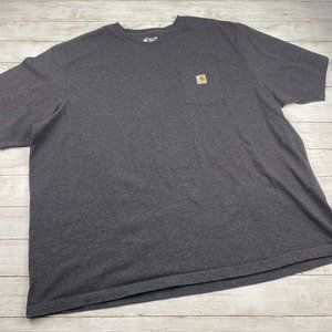 Carhartt Pocket Tee Shirt Mens 4XL Loose Fit Short Sleeve K87 CRH Dark Gray